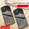 Геометрический полукруг для iPhone 16 Pro Max 15 Pro 14 13 12 Mini 11 XS Max XR 7 8 Plus SE 2022 Эллиптический стеклянный чехол для телефона