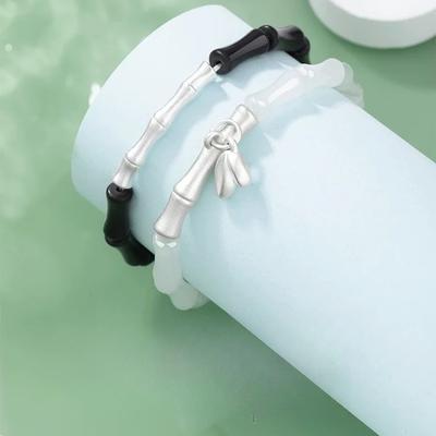 Новый черный камень бамбуковый браслет для пары Niche Premium Sense Tianshan Cuijie Gaosheng браслет