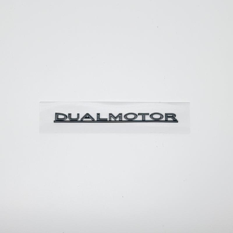 3D ABS Chrome Red Line Black Logo DUAL MOTOR Emblem Letters Car Styling Trunk Badge For Tesla 3 Y S X DUAL MOTOR Accessories