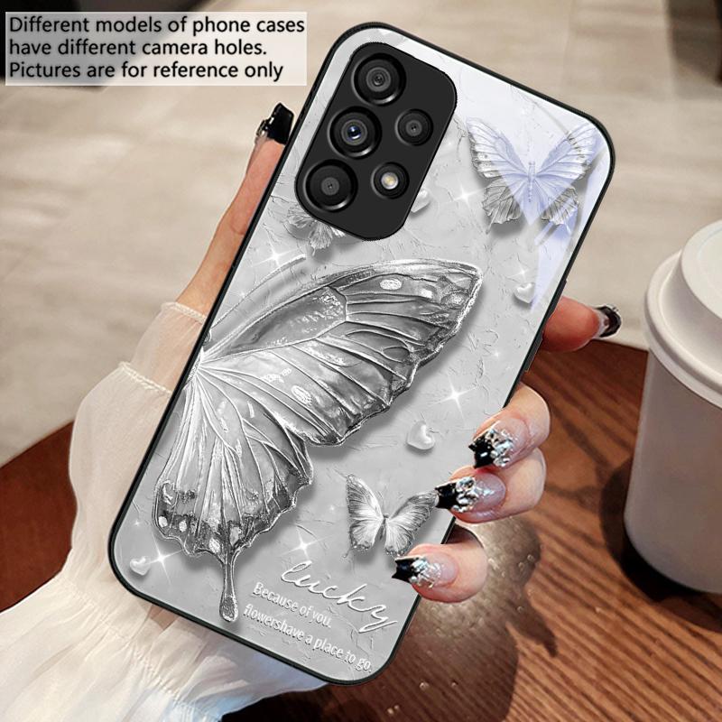 Бабочка с градиентным цветом Для Samsung Galaxy S10 4G S20 11E 30 S21 22 S24 Fe Pro S23 S25 Ultra 5G S9 Закаленное стекло Чехол для телефона