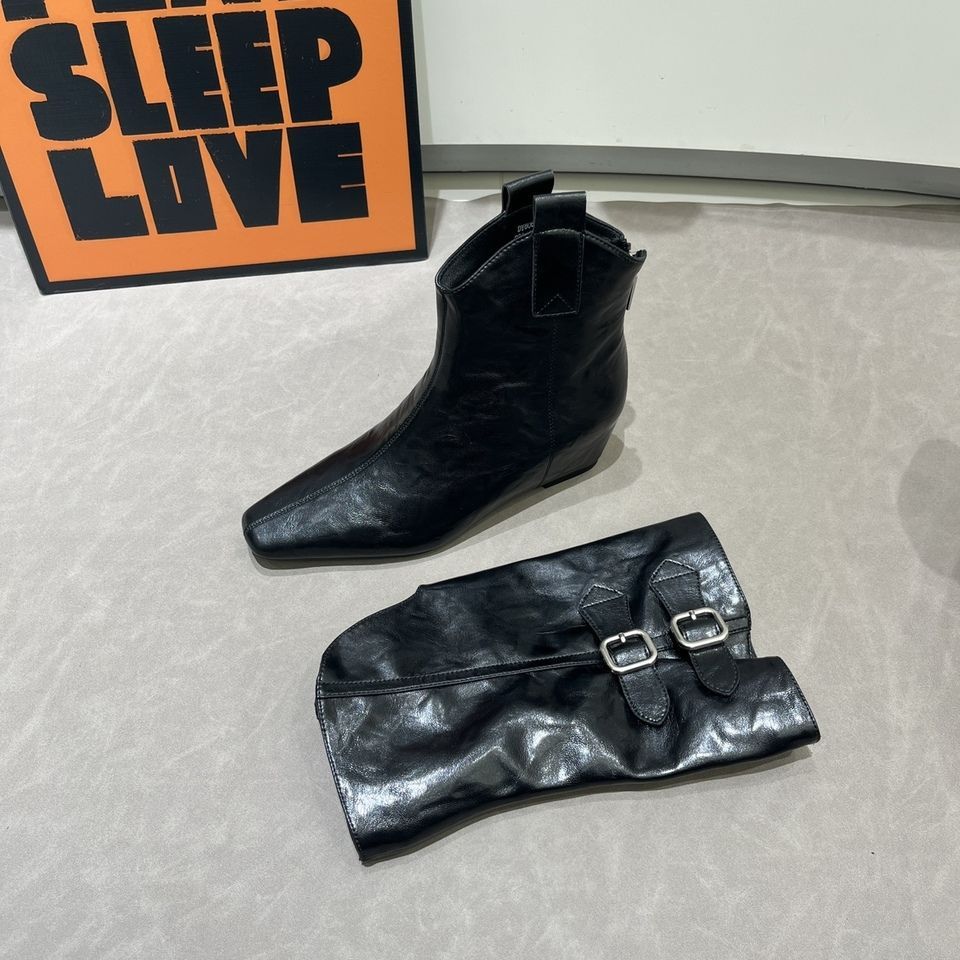 Осень-зима 2025 новые ботфорты на высокой платформе в европейском и американском стиле, рыцарские ботинки, женские ботинки с отстегивающимся голенищем, с острым носком