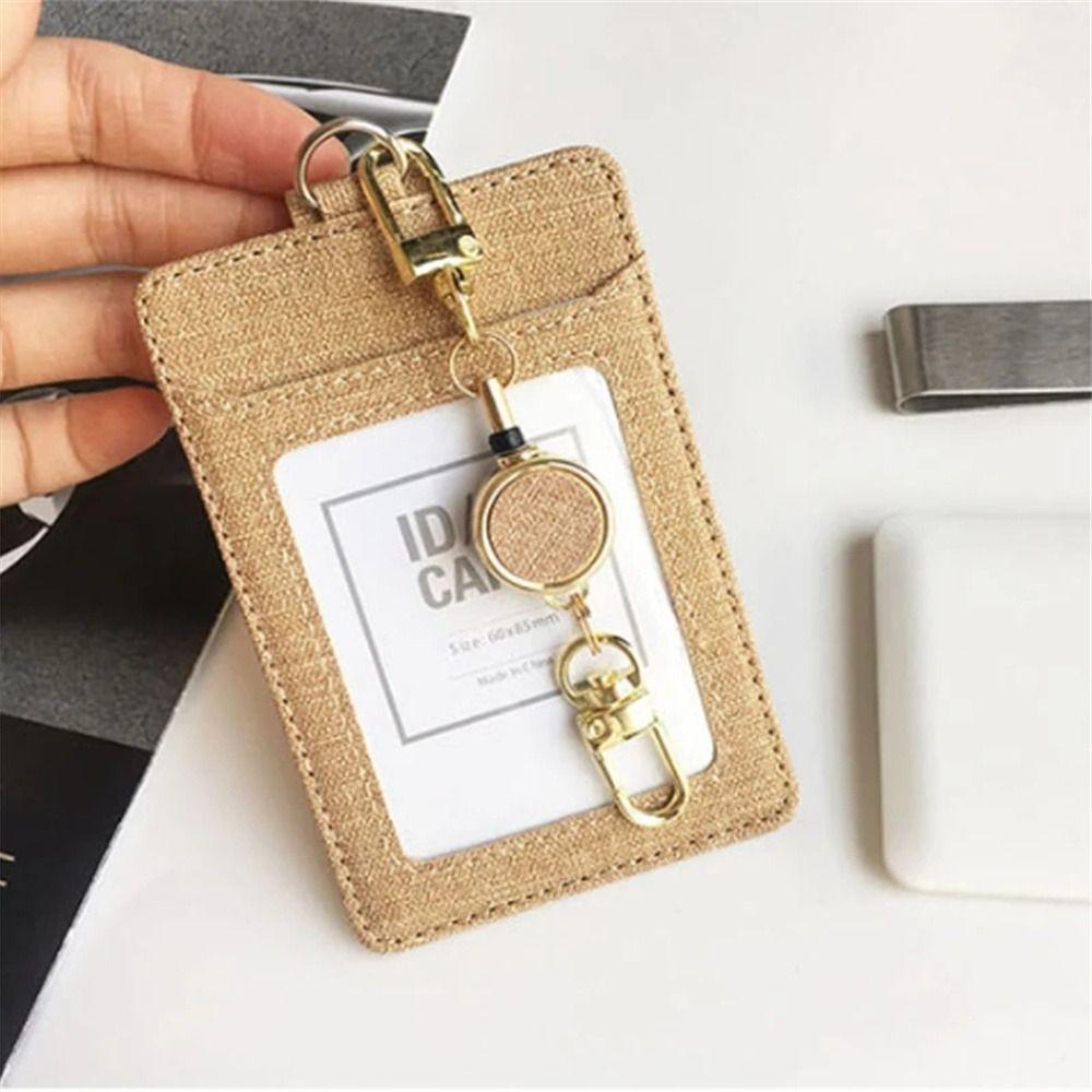 Extendable Retractable Badge Reel Pull Keyring Easy Pull Buckle ID Lanyard Key Ring Name Tag Elastic Metal Badge Holder