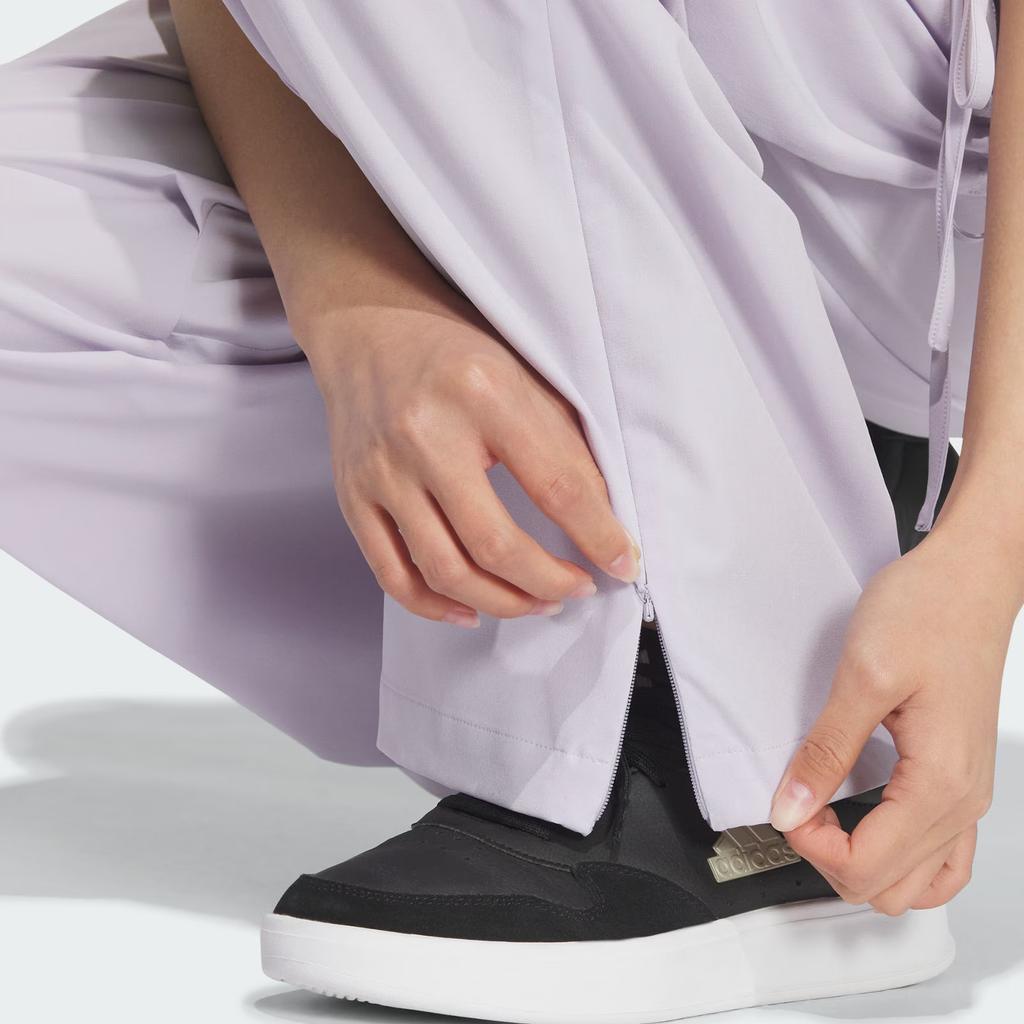 Adidas Танцевальный тканый спортивный костюм, свободные прямые тканые спортивные брюки с 3D-карманом, женские низы, серебристый цвет JI9789