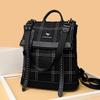 Backpack Fashion Embroidery Thread Dual Purpose Backpack Soft Leather Large Capacity Travel Bag