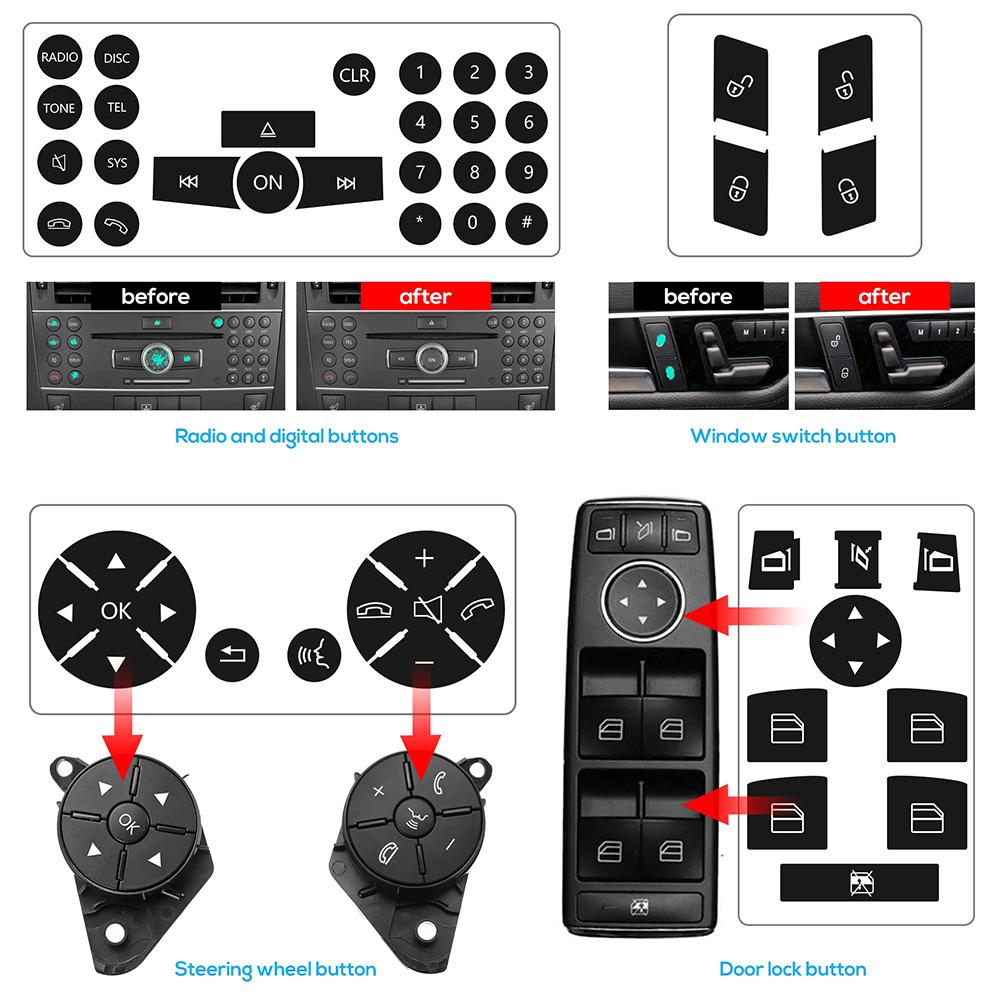 Черные наклейки, кнопки, наклейки, PET Switch 2007-14 E-Class