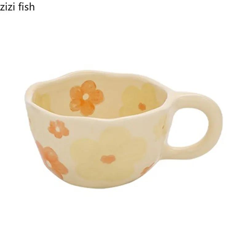Креативный цветочный узор кружка для кофе керамическая кружка офисная кружка для сока молочная кружка ручной тип чашка для воды чайные чашки бытовые товары