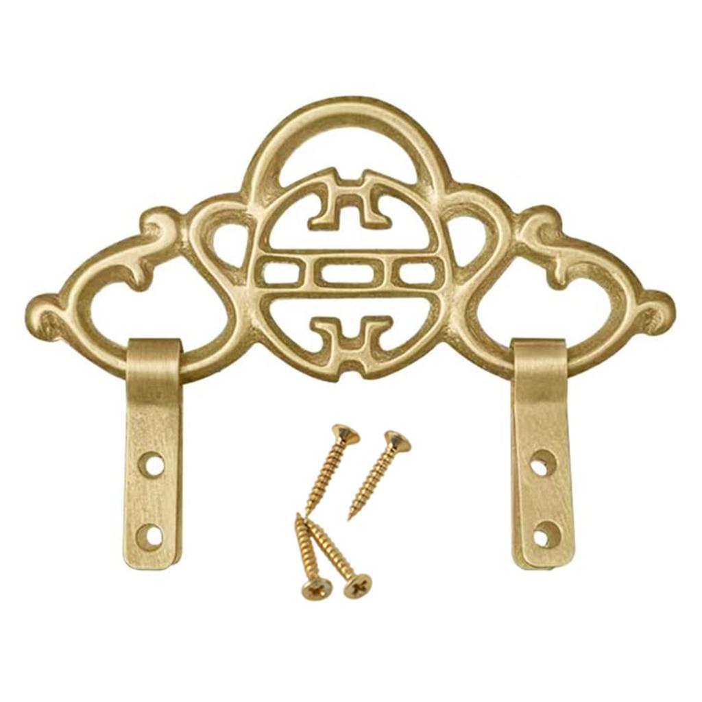 Antique Chinese Style Brass Hook for Mirrors and Frames Heavy Duty Copper Wall Hanger