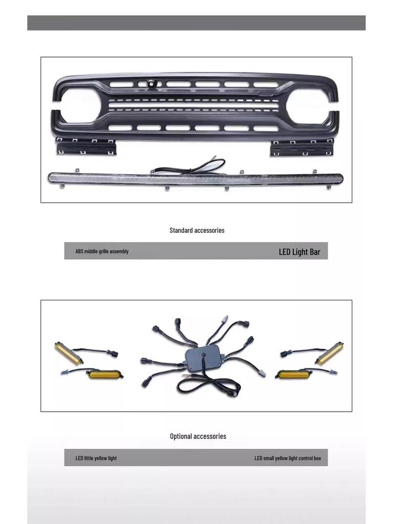 Jichuang LED Flowing Light Grille for Tank 300 - Front Middle Net Decoration