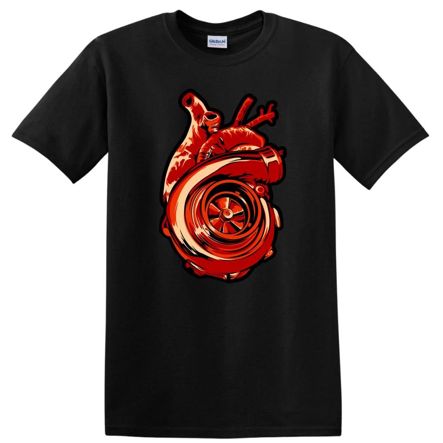 Heart Turbo T Shirt Engine Design Graphic Art Red Tee Passionate Gifts