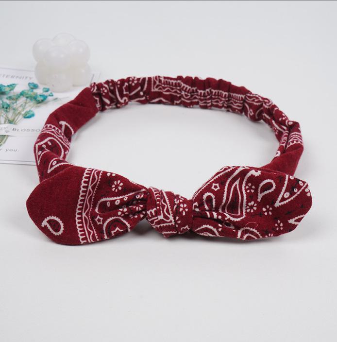 Эластичная повязка на голову с кроличьими ушками в виде цветка кешью - проволочная фиксация - женские аксессуары для волос