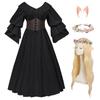 Renaissance Style Maxi Dress With Peter Pan Collar Ruffle Sleeves Women Plus Size Long Sleeve Medieval Costume