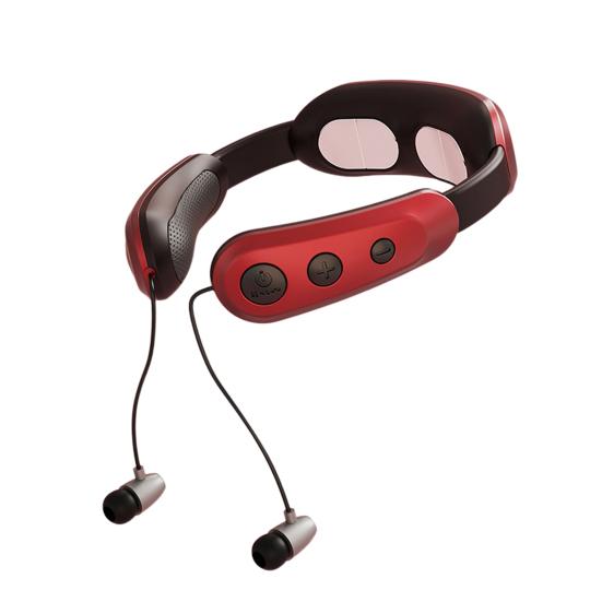 Portable Bluetooth-compatible Headset Cervical Spine Massager 4 Massage Modes 9 Levels of Intensity TENS Micro-current Pulse Rechargeable Shoulder