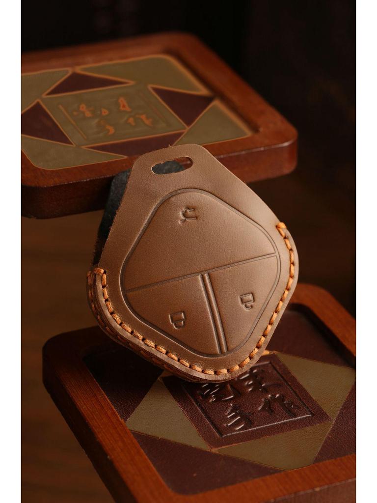 Чехол для ключей из натуральной кожи для Wuling Bingo и Baojun Yueye KIWI Qingkong EV - мужской брелок