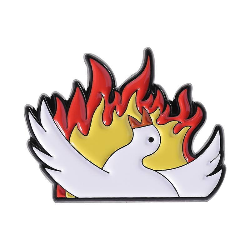 That's Spicy Enamel Pins Custom Animal Flames Brooches Lapel Badges Clothes Funny Jewelry Gift for Kids Friends