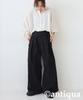 antiqua Tuck Wide One Size Black Women's Pants, PY-00797, 05,