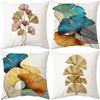Simple Ginkgo Leaf Print Pillow Case New Style Pillow Home Fabric Cushion Pillow Case
