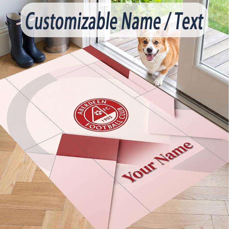 Custom Text Printed Rug Aberdeen FC Non Slip Floor Carpet For Home Room Decor