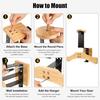 Stainless Steel Wall Mount Motorcycle Helmet Holder Wooden Storage Organizer for Tactical Gear Vests Accessories 7