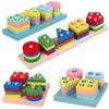 Montessori Geometric Stacking & Shape Matching Blocks for Ages 3-6