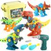 Boys' Dinosaur Building Blocks Set With Electric Drill Abs Material Enhances Emotional Visual And Intellectual Development