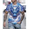 Streetwear Dragon 3D Printed T Shirt Summer Men Cartoon Animal Pattern Clothing Round Neck Tops Casual Short Sleeve T Shirts