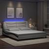 VidaXL Bed Frames with LED Lights, Upholstered Bed, Double Bed, Adult Bedroom Interior Bed, Modern, White 3213954