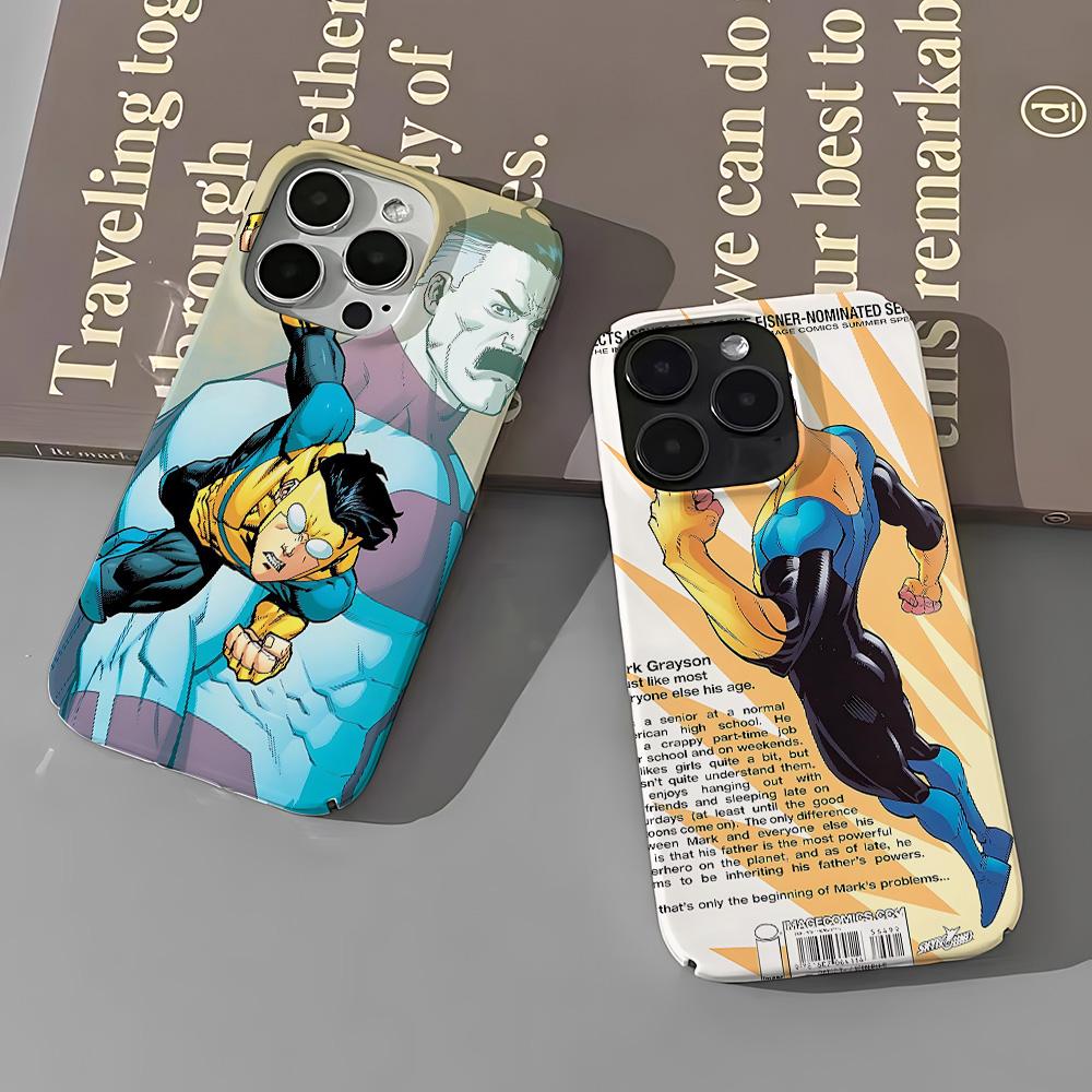 I-Invincible-Cartoon Phone Case for iPhone 16 15 14 13 12 11 Pro Max X XS XR XSMax 7 8 Plus Glossy Film Hard PC Cover