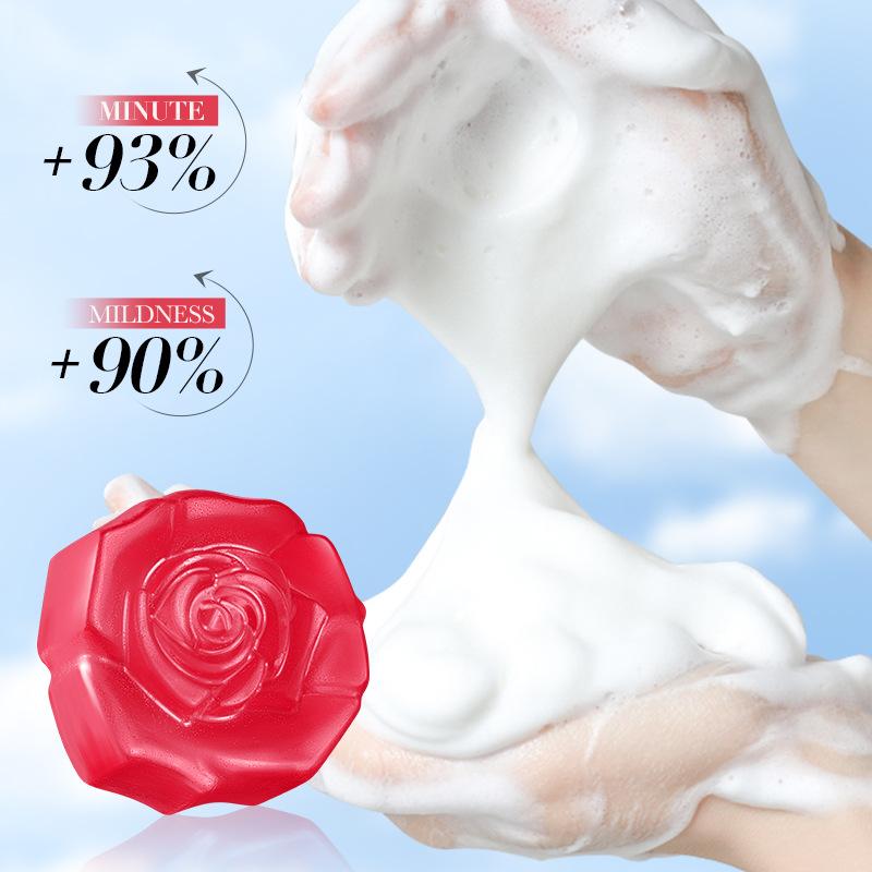 Rose Essential Oil Handmade Soap - Face Wash Foam Facial Cleanser Whitening Nourishing Moisturizing Anti Acne Body Bathing Facial Soap