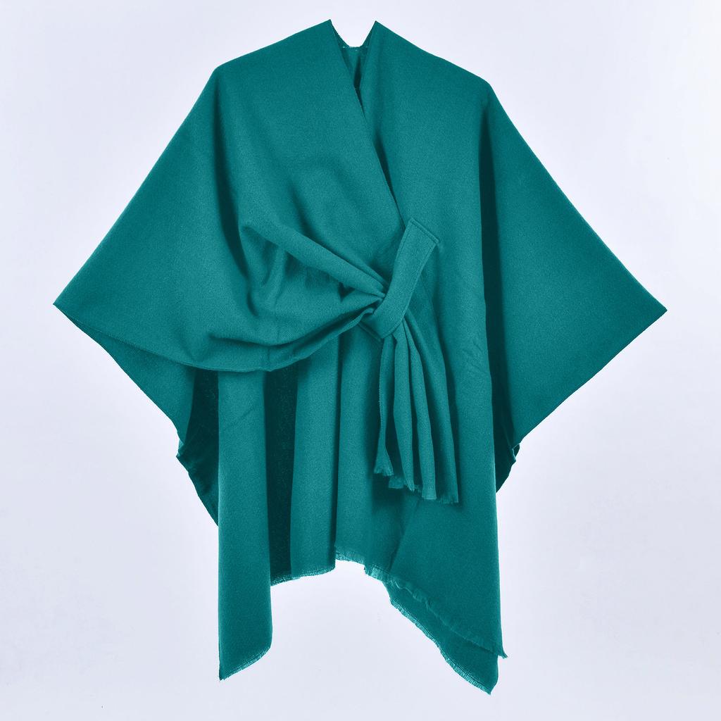 Ladies' Fashionable Warm Cloak, Double-sided Solid Color Slit, Imitation Cashmere, Draped Over Shawl