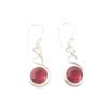Genuine Pink Rubellite 925 Sterling Silver Bohemian Jewelry Earrings For Sister CE-14-10