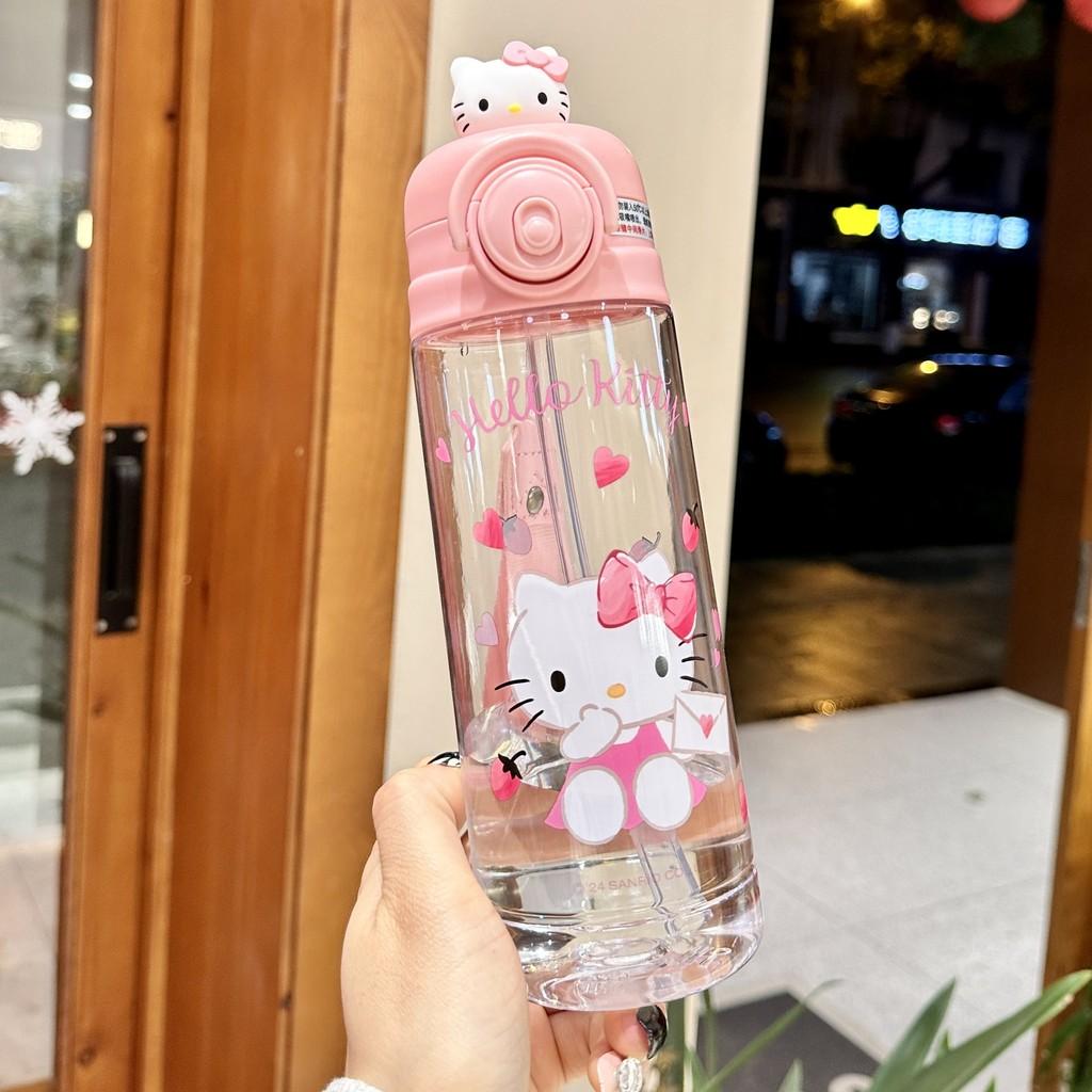 Пластиковый стакан для питья Sanrio Kuromi с трубочкой для детей, летнее использование