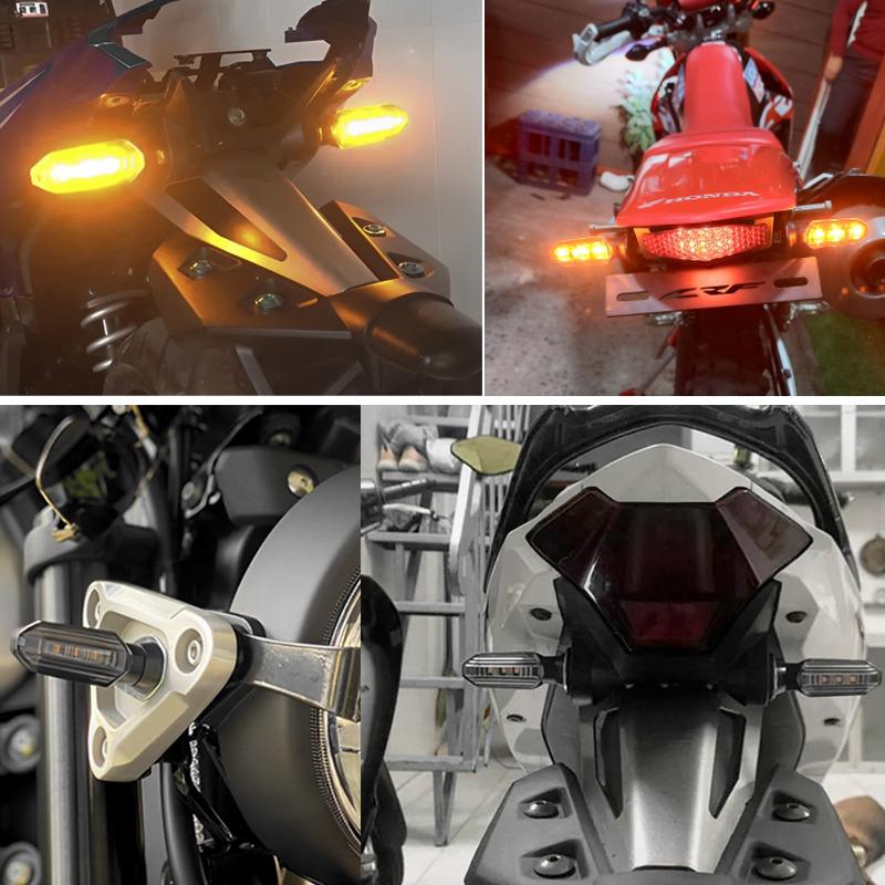 Светодиодные поворотники для мотоцикла 8 мм Мини мигающий свет для Honda CBR500R CBR650F CB500X CRF250L MSX125 12 В Мотоциклетный указатель