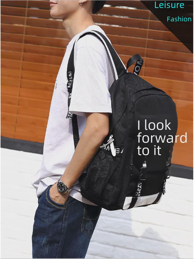 Мужской рюкзак из ткани Оксфорд: Модный светящийся школьный ранец, вдохновленный корейским аниме Харадзюку, для учеников младших классов