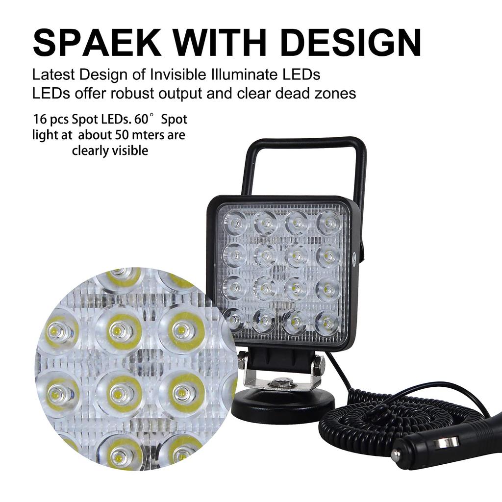 RIGIDON Ручной рабочий светильник 1 шт. 4" 48 Вт квадратный магнитный светильник рабочий светодиодный узкий угол обзора светодиодный прожектор 6000K 12 В/24 В универсальный