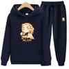 Anime Demon Slayer Printing Hoodies+Pants Two Piece Set Womens Hoodies Tracksuits Jogger Pants Thick Warm Clothes