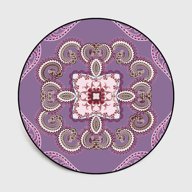 Винтажный ковер-мандала в этническом стиле, круглый ковер, подвесная корзина для балкона, декоративный коврик для пола в гостиной, противоскользящий коврик