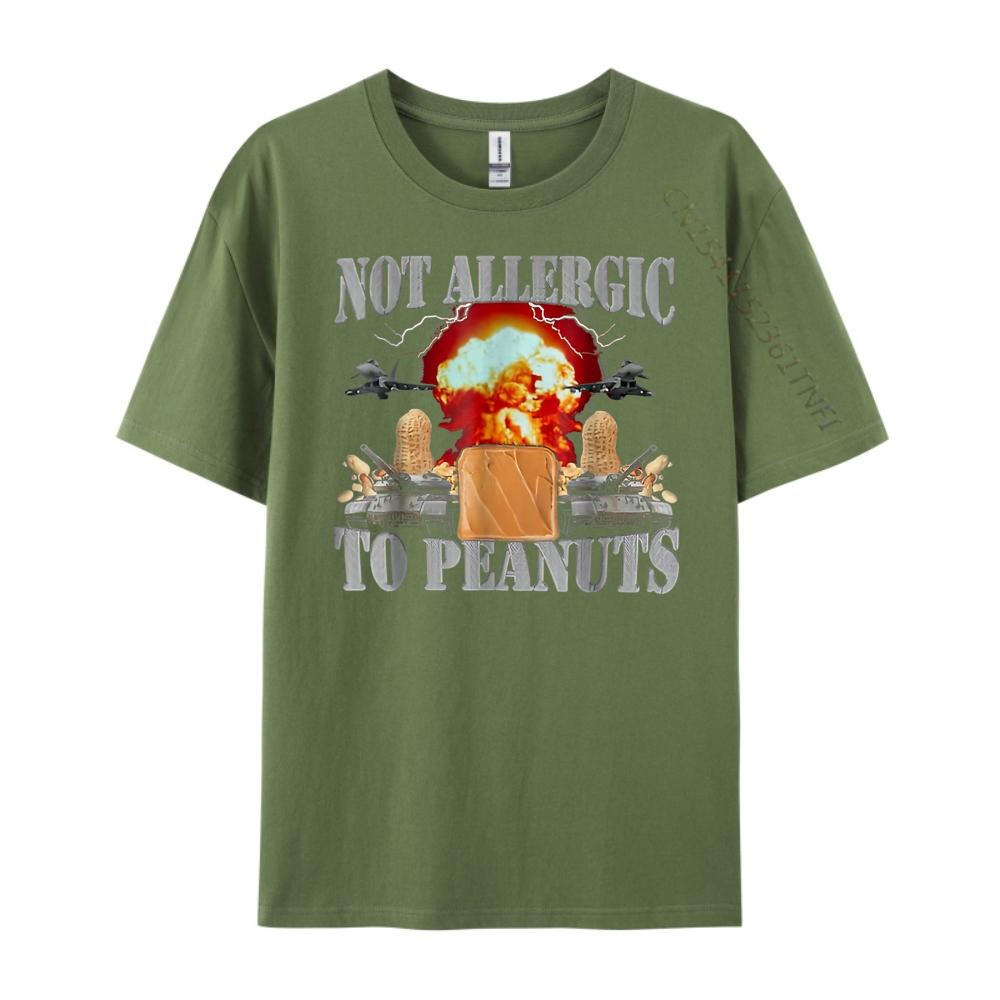 Funny Weird Meme Not Allergic To Peanut Cursed Peanut Butter T Shirts For Men TShirts Valentines Day