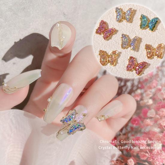 Butterfly 3D Rhinestone Manicure Decoration Strong Luxury Alloy Nail Art Decorations for Women