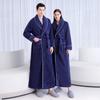 Халат для отдыха Простой утолщенный и удлиненный банный халат из хлопка и фланели «Шу» для пар, увеличенный размер, удобный и элегантный плюшевый банный халат