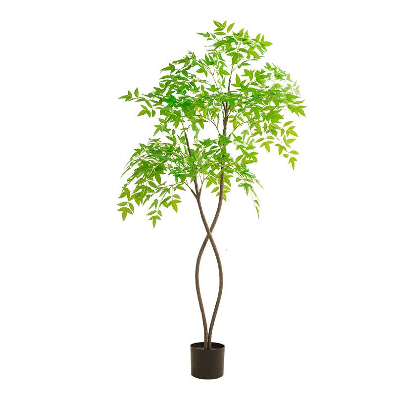 Artificial Nandina Domestica Potted Plant - Decorative Greenery for Living Room and Floor Bonsai Ornaments.