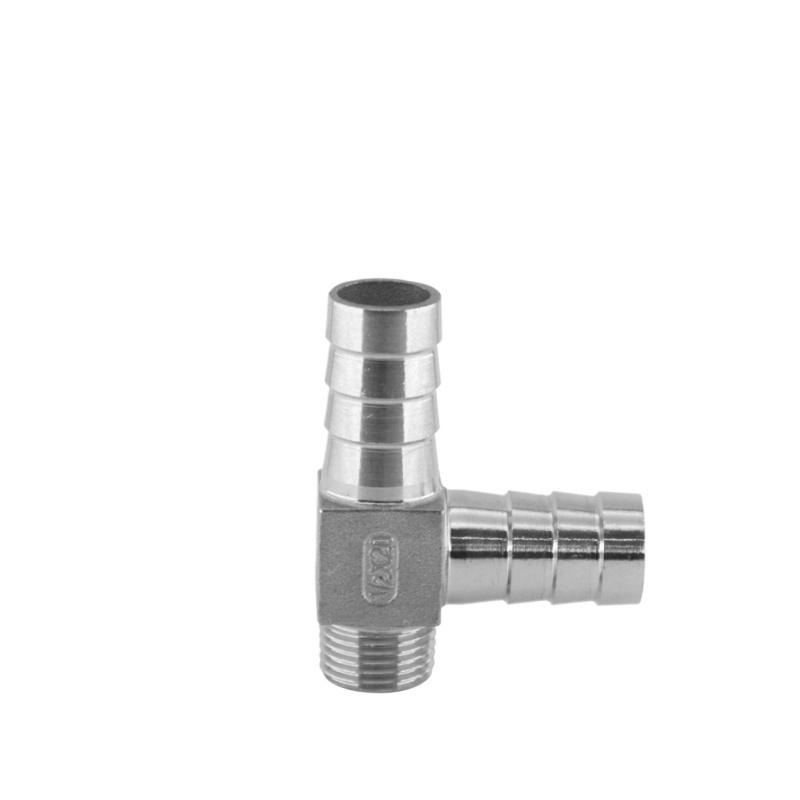 1/4" 3/8" 1/2" BSPT Наружная резьба x 8 10 12 15 19 20 мм Штуцер-тройник для шланга 3 направления 304 Нержавеющая сталь Фитинг для трубы Соединитель Разветвитель