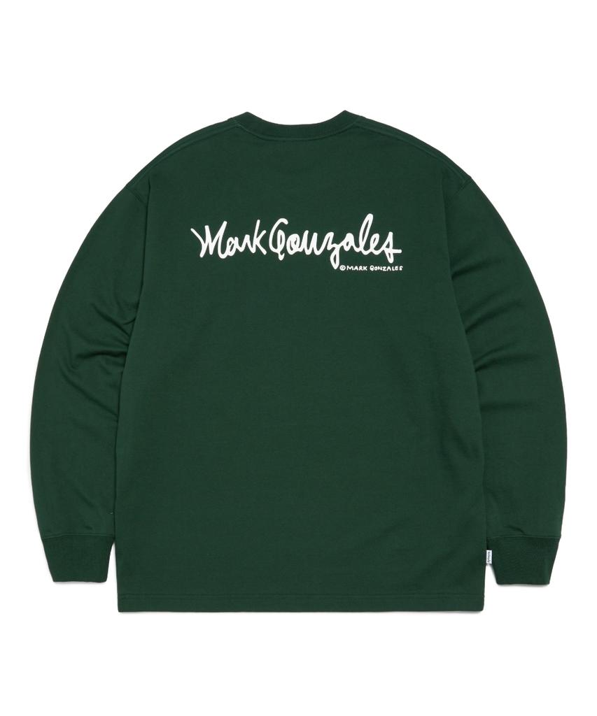 Mark Gonzales Футболка с длинным рукавом и нашивкой-ангелом - Темно-зеленый