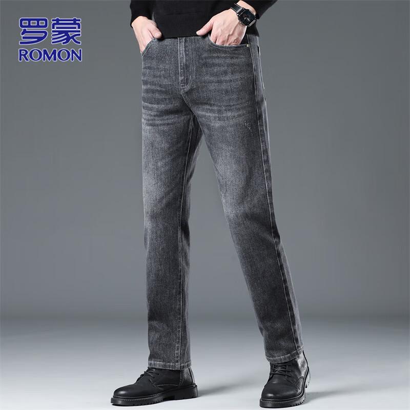 ROMON Мужские джинсы прямого кроя в стиле business casual