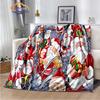 Christmas Series Flannel Cashmere Blanket  Santa Pattern Comfortable Warm Sofa Bed   Gift Blanket