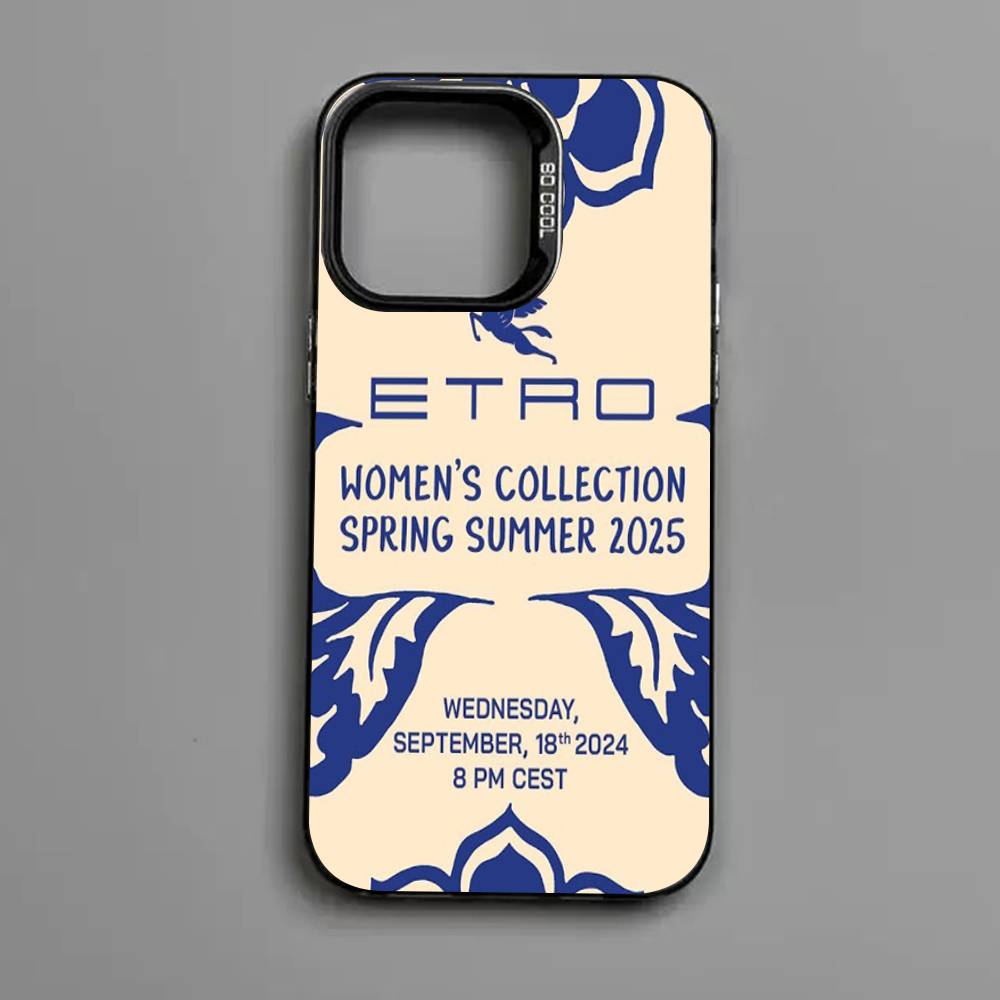 Роскошный чехол E-ETRO с логотипом, разноцветный, для iPhone 17 16 15 14 13 12 11 Pro Max Plus, матовый