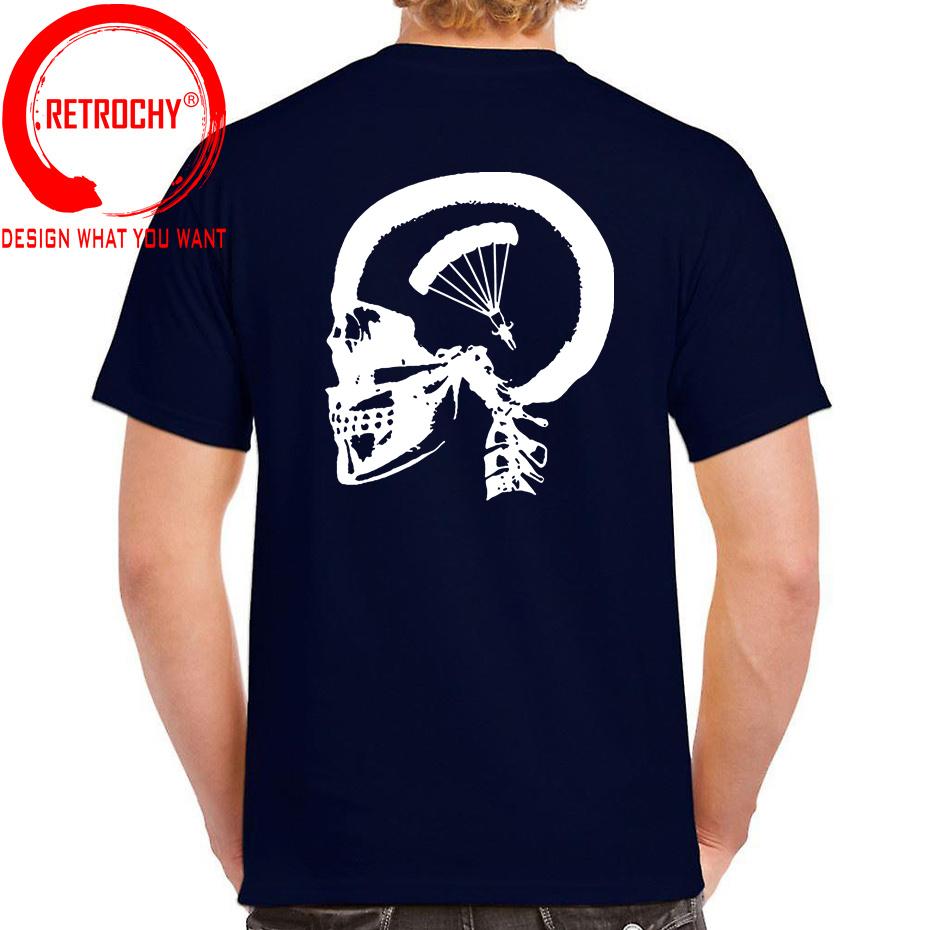 Unique Skull Design Skydiving In My Brain Tshirt Short Sleeved Cotton T Shirt Tops Tees O Neck Crazy Big Tall Plus Size 5XL 6XL
