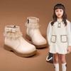 Girls Shoes Princess Short Boots 2025 New Autumn and Winter Two Cotton Foreign Style Boots Baby Children Velvet Martin Boots