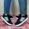 Bestof 074 Black Sneaker Flat Sole Lightweight Comfortable Sports Couple Shoes