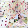 Polyester Sheer Mesh Fabric Bouquet Wrapping Fabric Lace Fabric Table Runner For Flowers