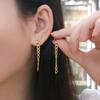 Retro Geometric Chain Tassel Earrings High-end Niche Temperament Long Earrings Simple and Luxurious Women